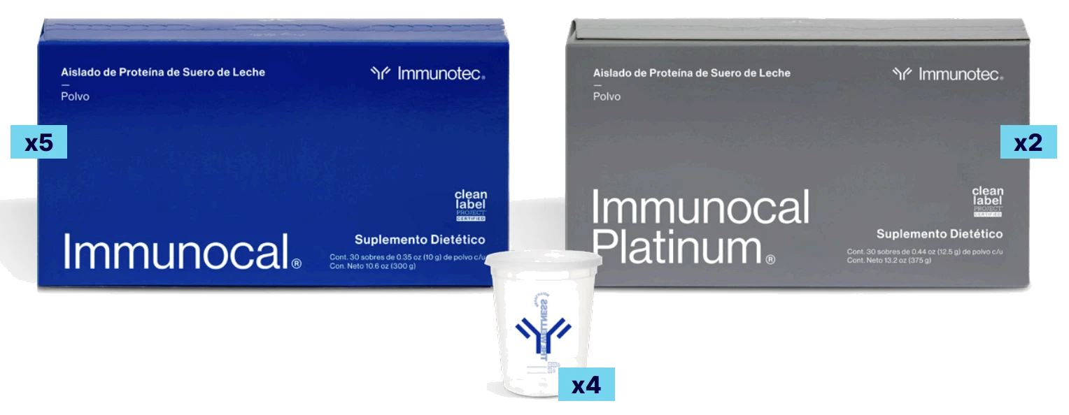 Paquete Consultor Immunocal, variedad de productos y vasos